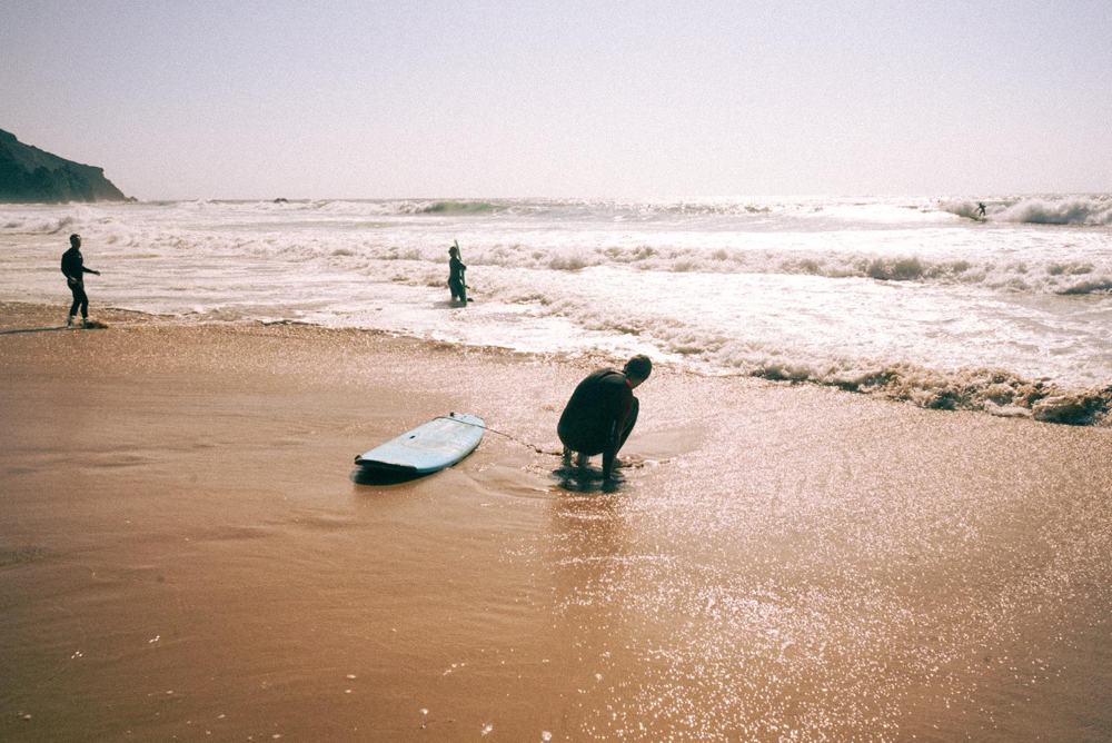 Surfers on the beach