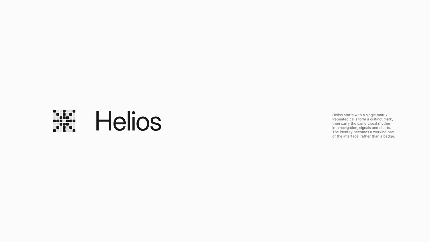 Helios wordmark and matrix mark